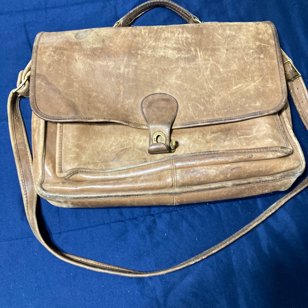 Leather Coach Laptop Travel bag